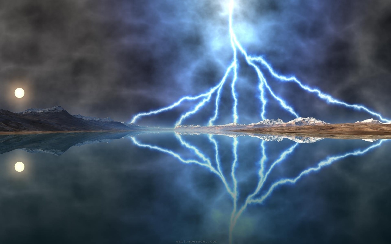 Moon Storm Lightening Desktop Back Nature Landscapes