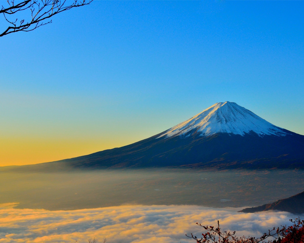 Mount Fuji At Sunset