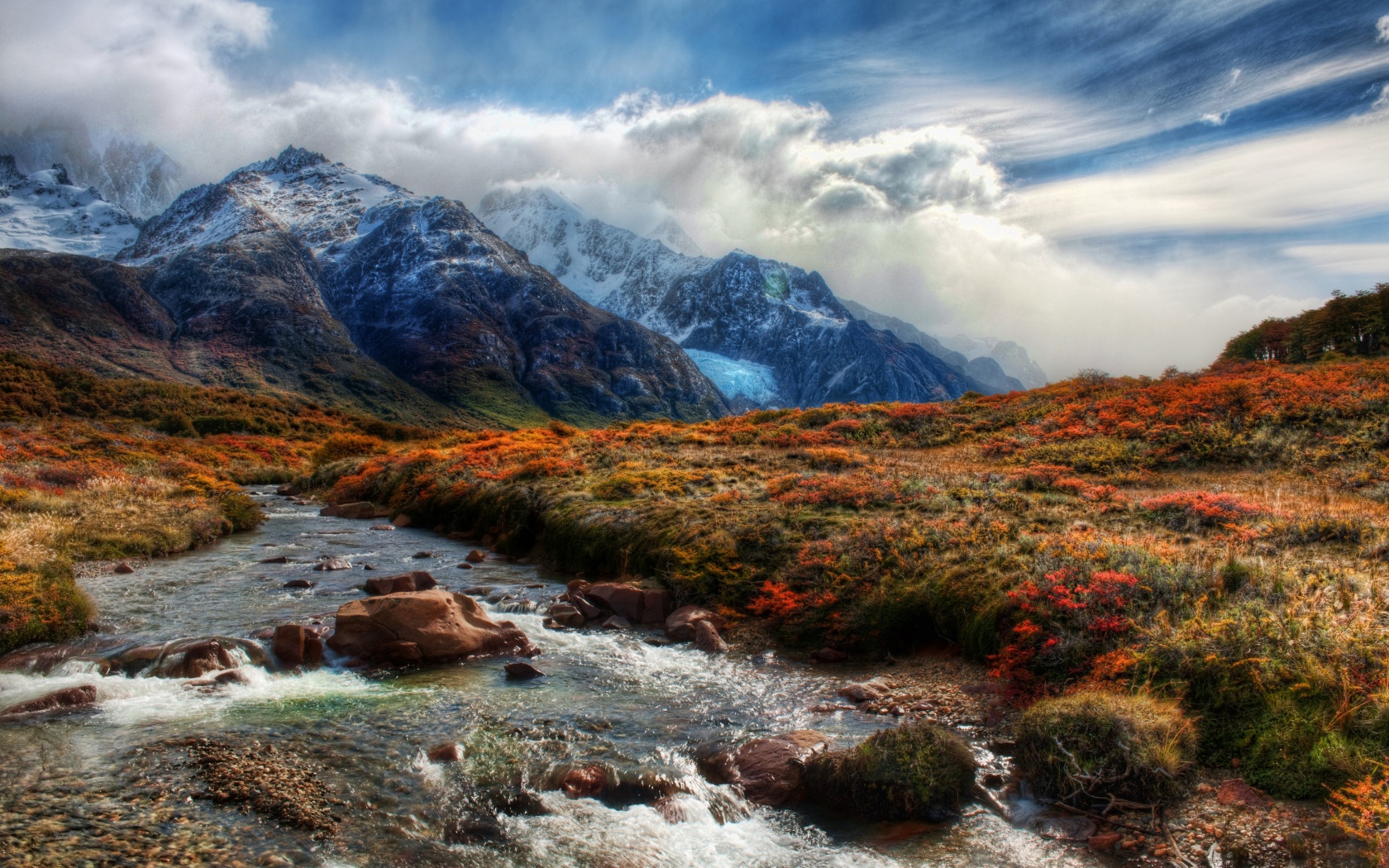 Mountain Peaks In Clouds