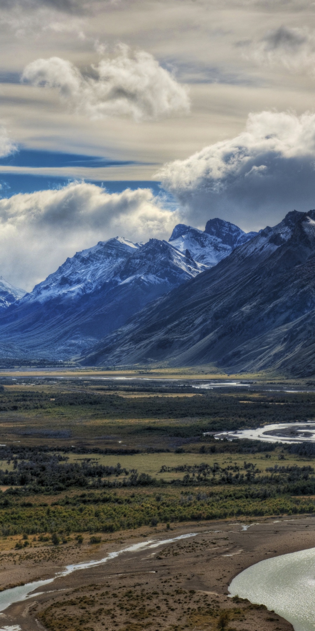 Mountain River And Clouds