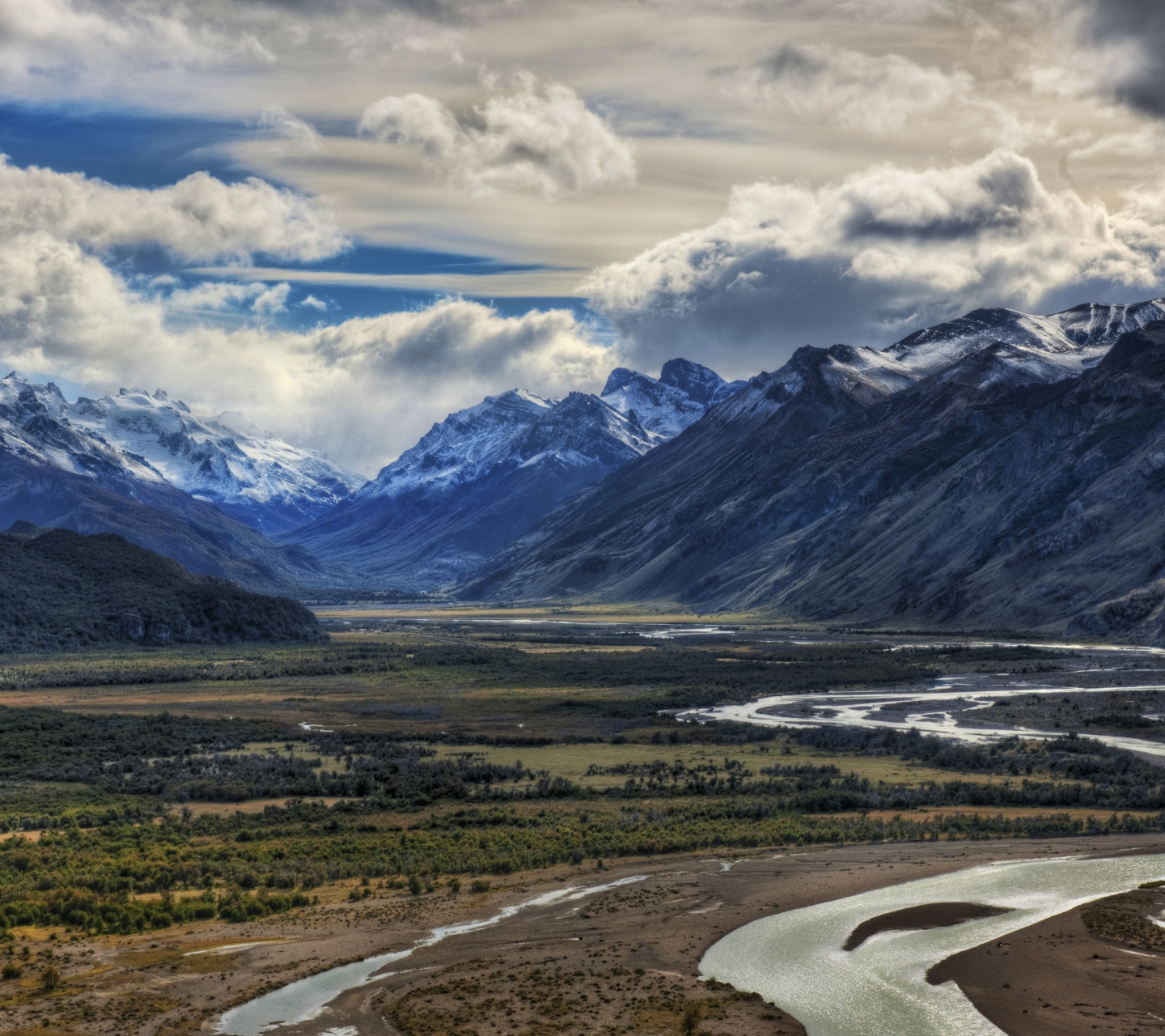 Mountain River And Clouds