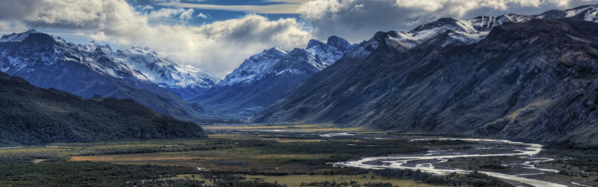 Mountain River And Clouds