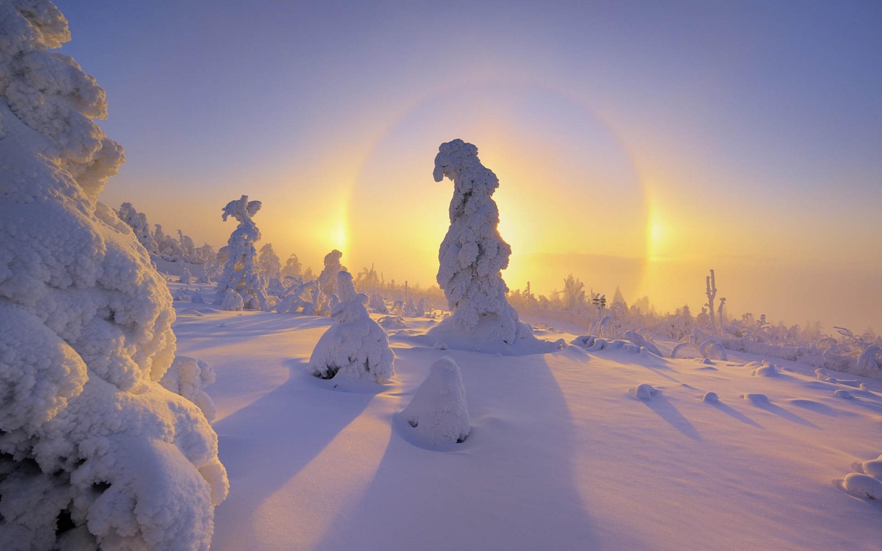 Mountain Sunsets Winter Snow