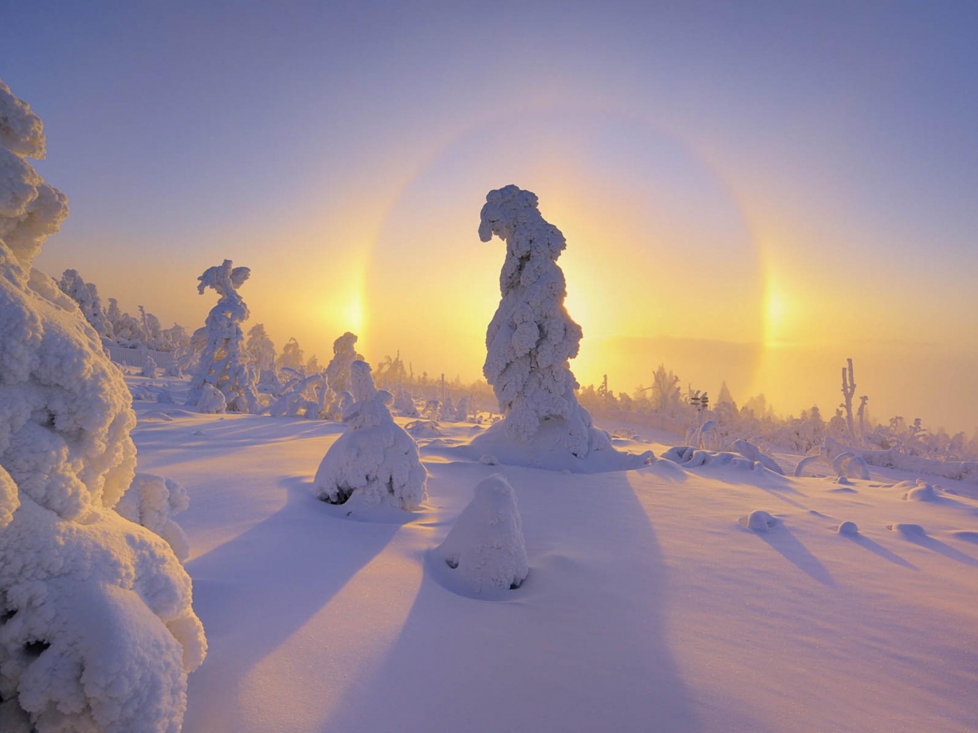 Mountain Sunsets Winter Snow