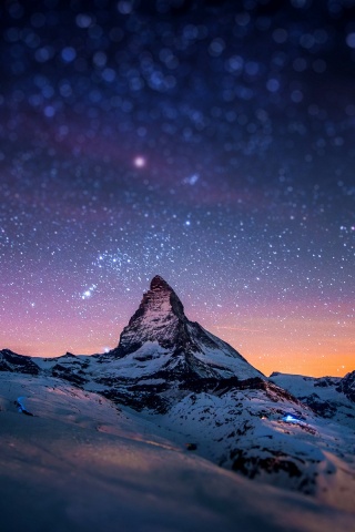 Mountains Stars Tilt Shift Space