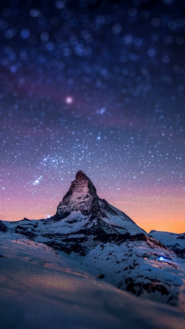 Mountains Stars Tilt Shift Space