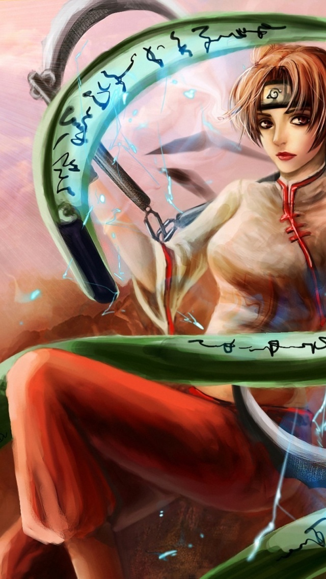 Naruto Tenten Girl Lightning Magic Spell Art