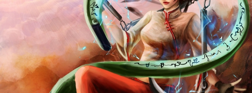 Naruto Tenten Girl Lightning Magic Spell Art