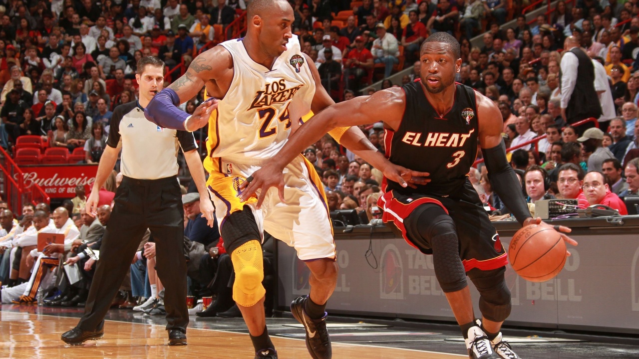 Nba American Basketball Miami Heat Dwyane Wade La Lakers Kobe Bryant