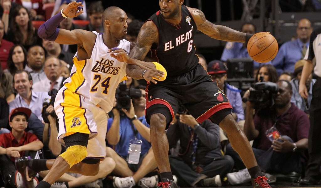 Nba American Basketball Miami Heat Lebron James La Lakers Kobe Bryant