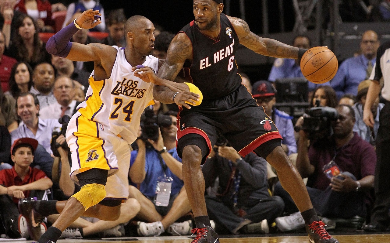 Nba American Basketball Miami Heat Lebron James La Lakers Kobe Bryant