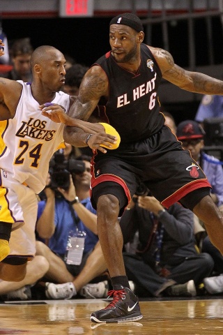 Nba American Basketball Miami Heat Lebron James La Lakers Kobe Bryant