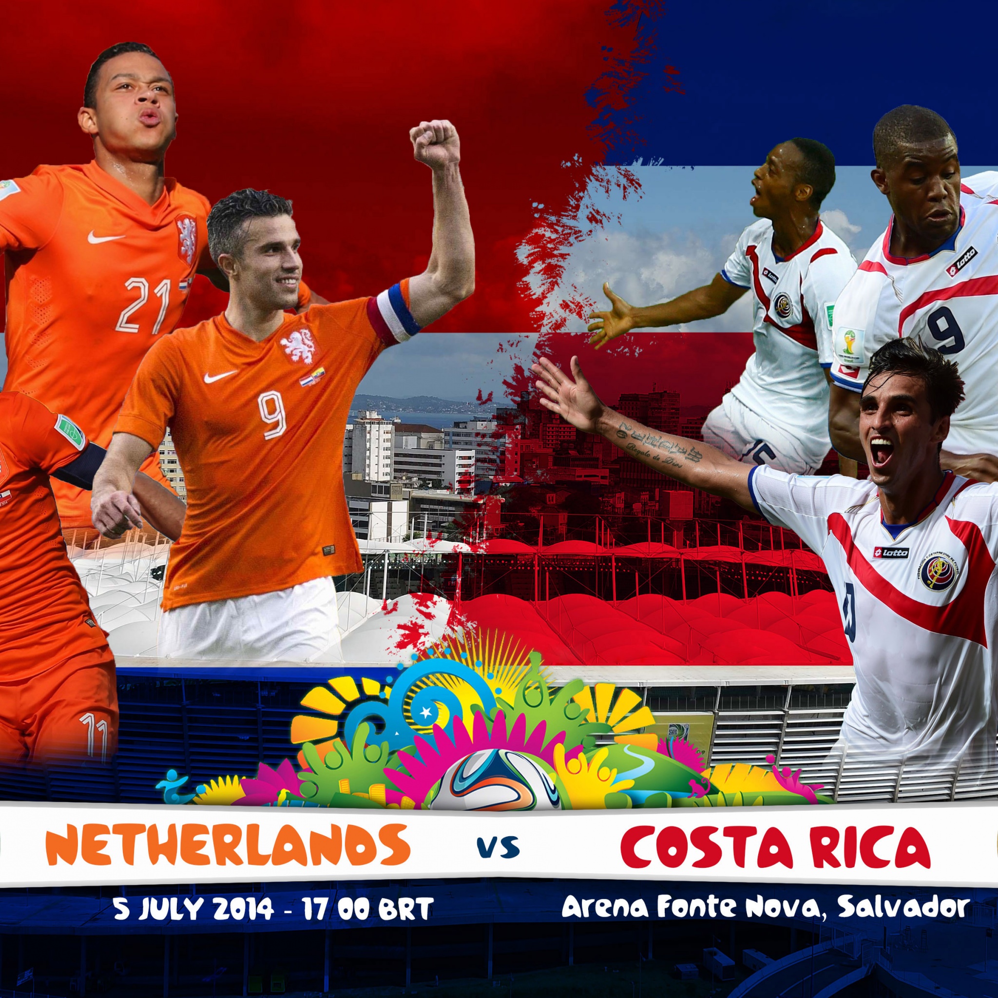 Netherlands Vs Costa Rica Brazil 2014