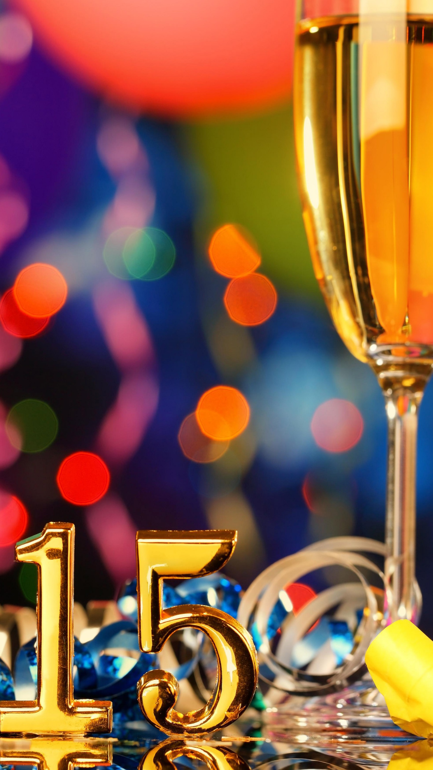 New Year 2015 Champagne Glasses