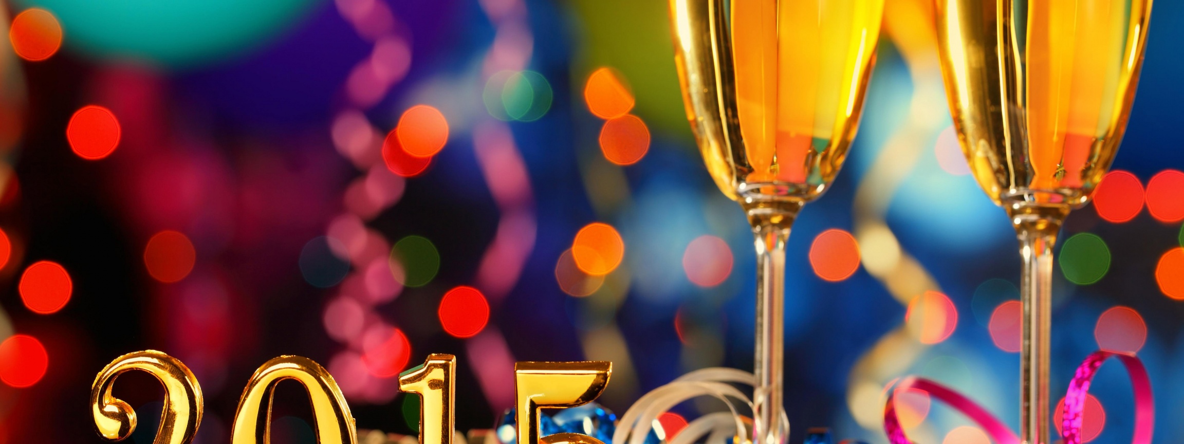 New Year 2015 Champagne Glasses