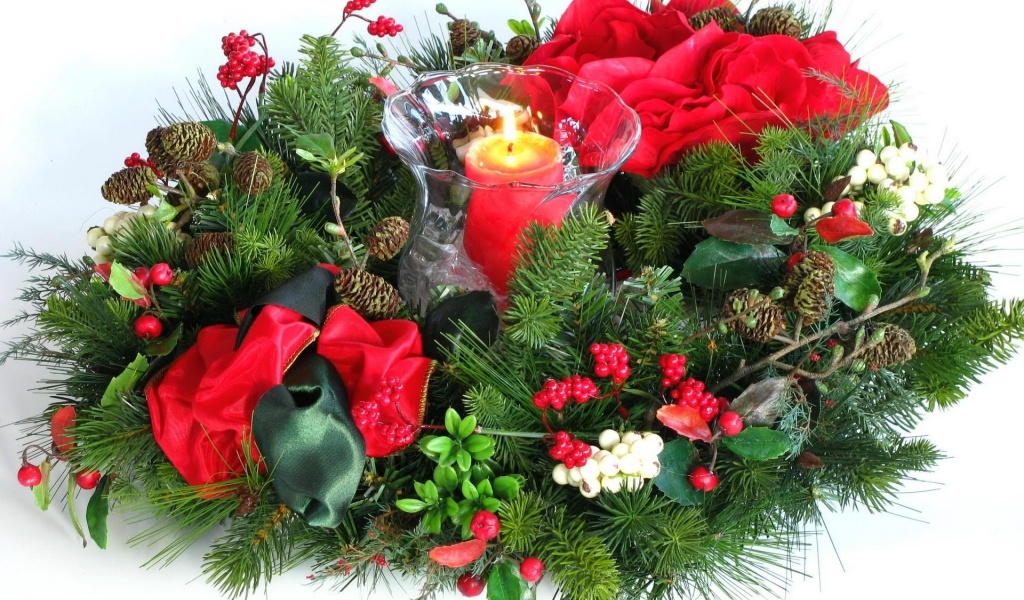 New Year Christmas Holiday Wreath