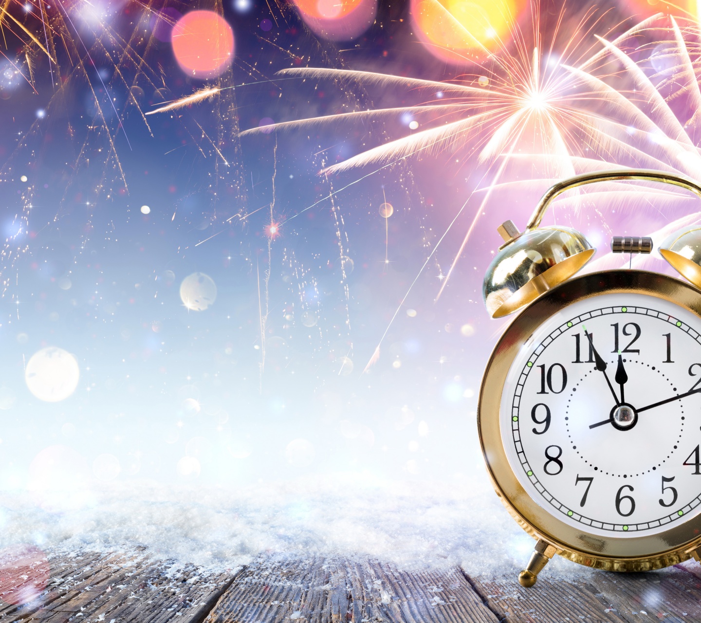 New Year Clock Fireworks