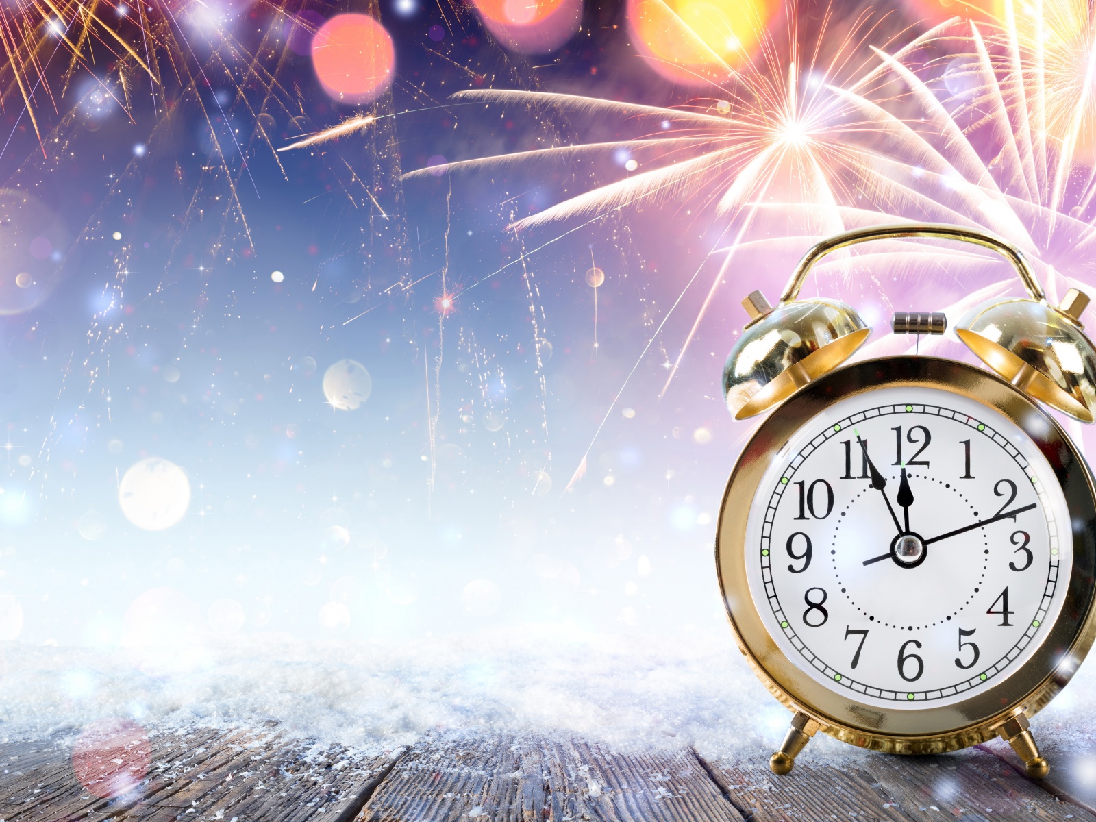 New Year Clock Fireworks