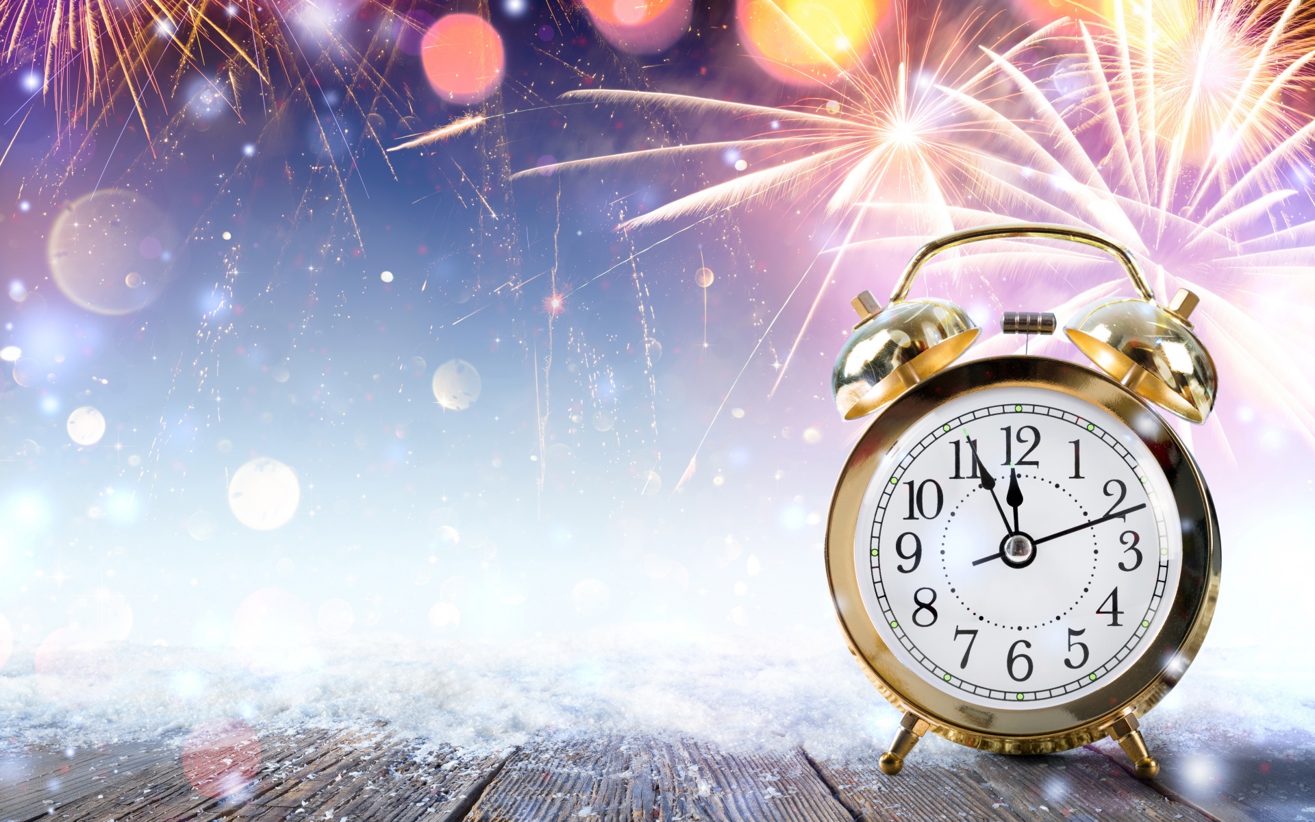 New Year Clock Fireworks