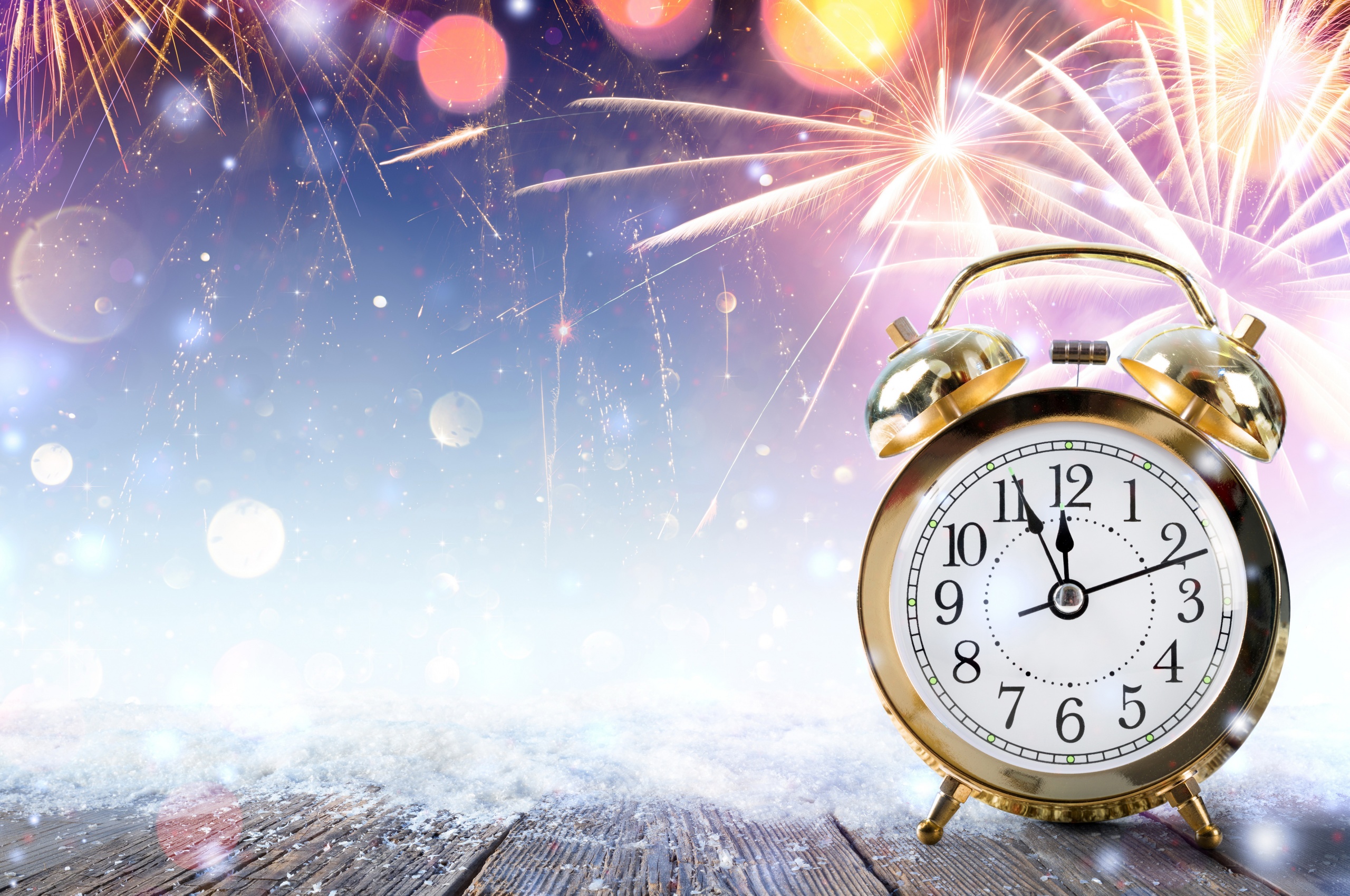 New Year Clock Fireworks