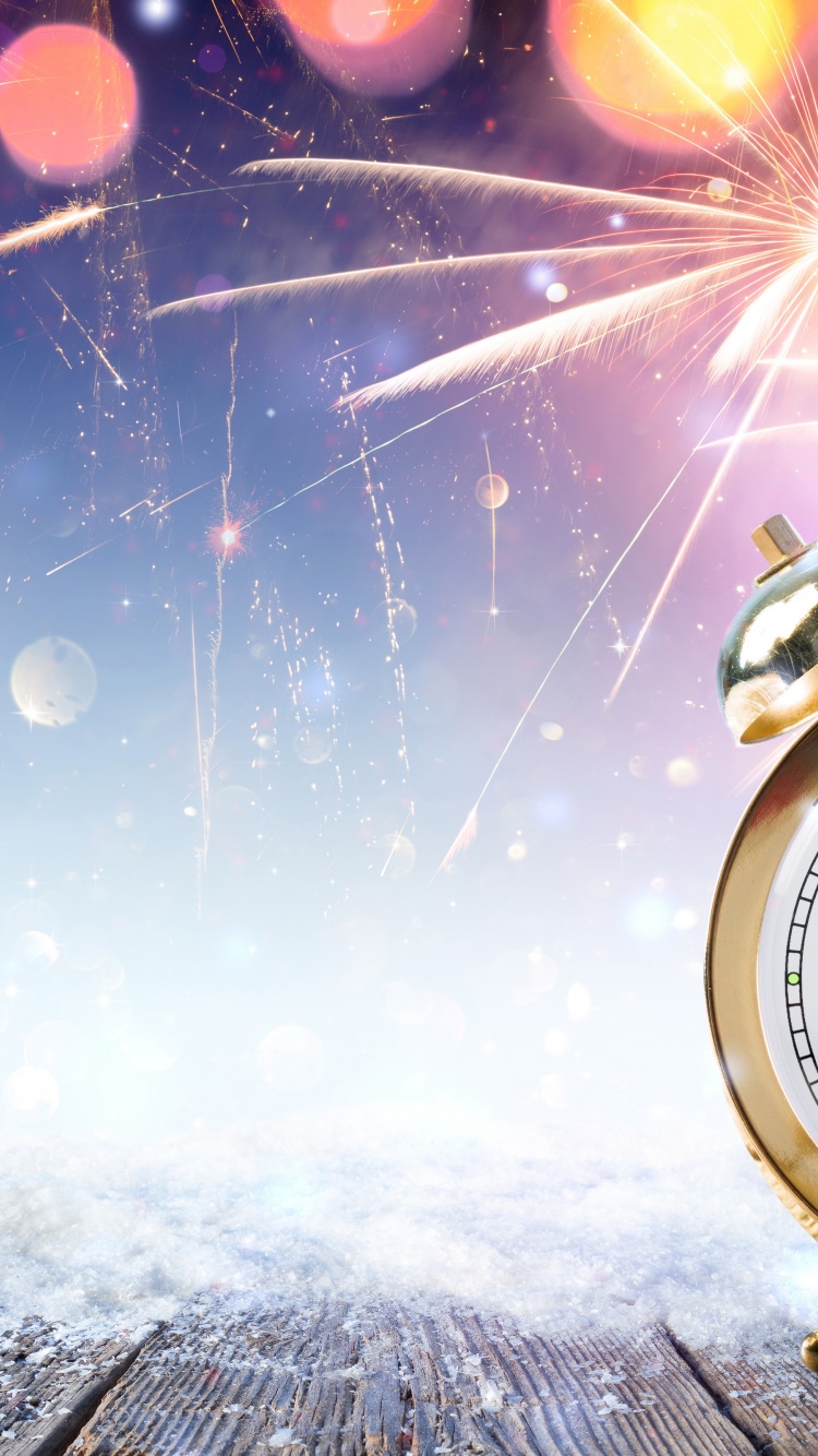 New Year Clock Fireworks