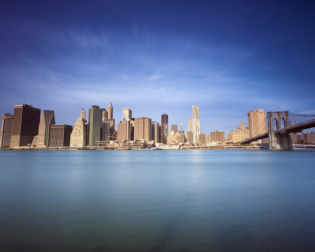 New York Brooklyn Bridge Sea