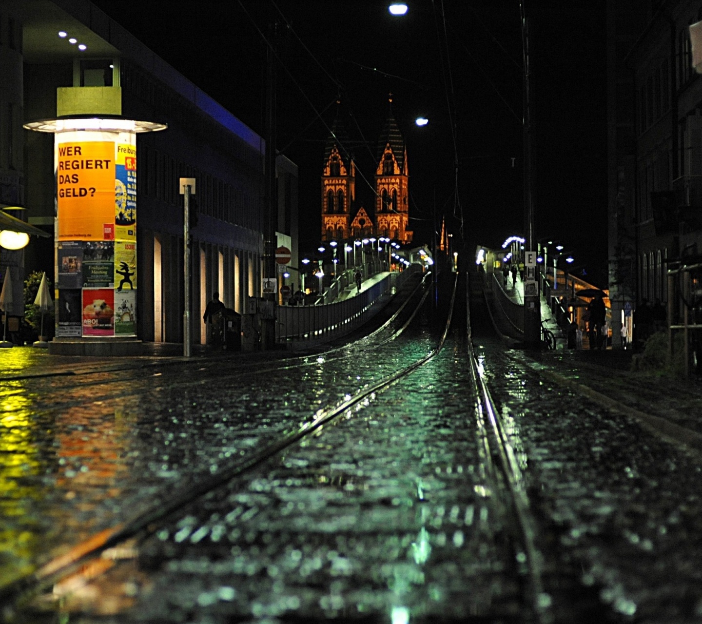 Night Railways Bridges Buildings City Landscape