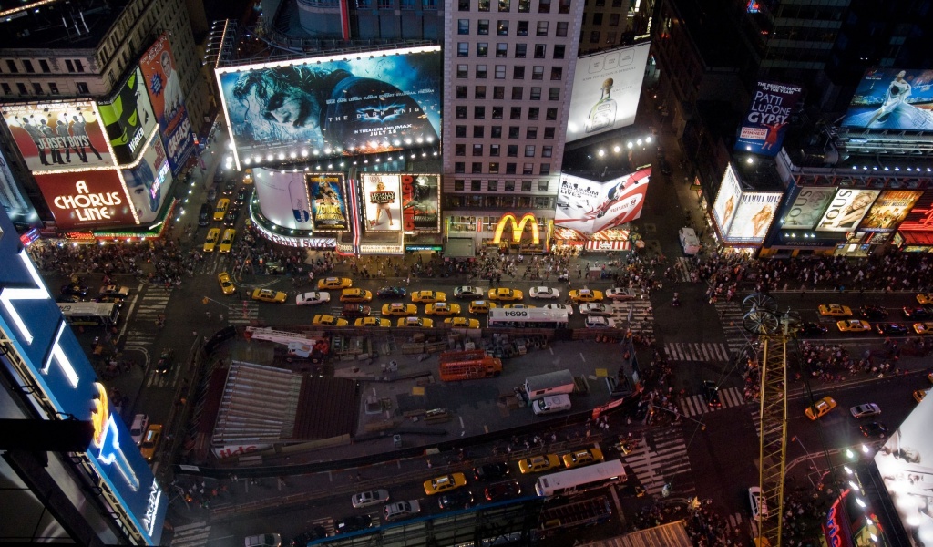 Night The City Times Square New York