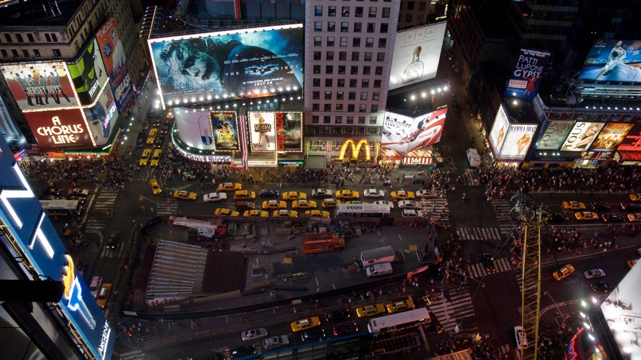 Night The City Times Square New York