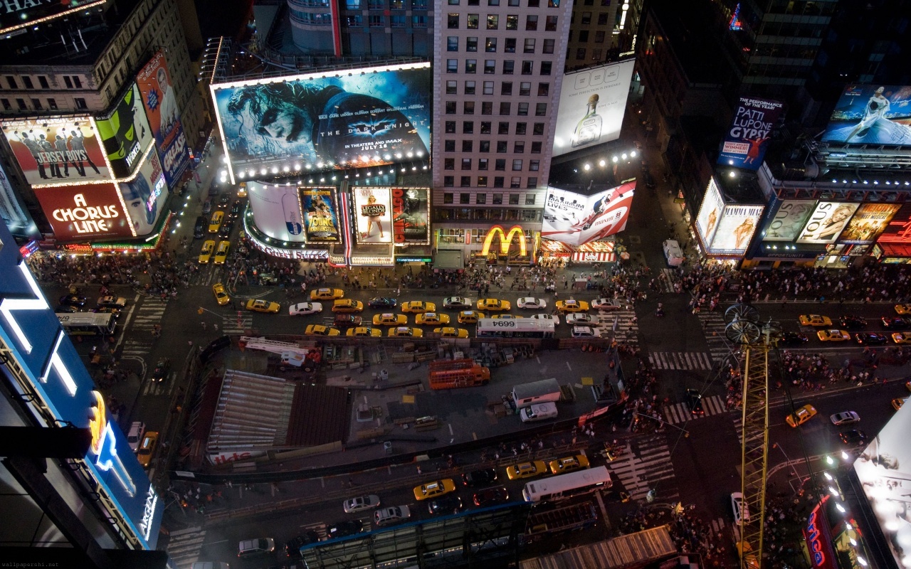 Night The City Times Square New York