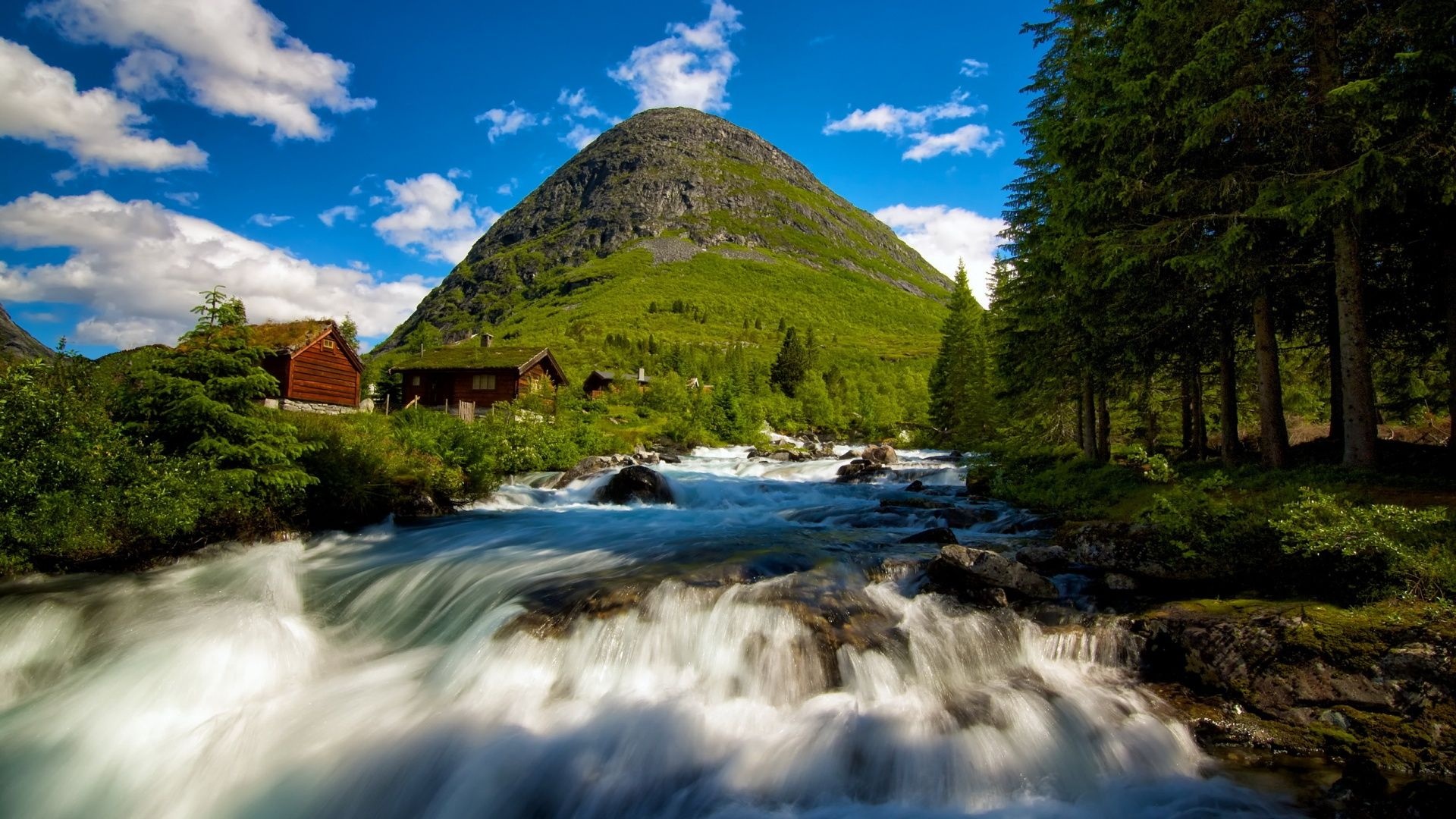 Norway Waterfall Nature Landscapes