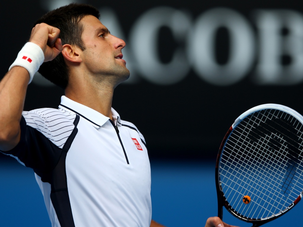 Novak Djokovic Celebrates His Victory