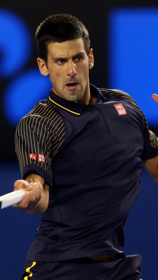 Novak Djokovic Hits The Tennis Ball