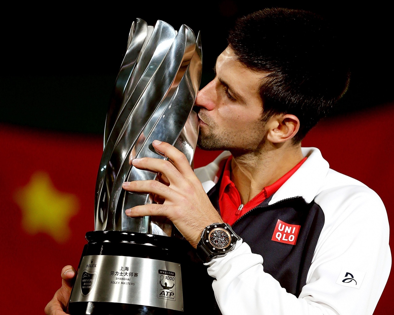 Novak Djokovic Kisses The Trophy