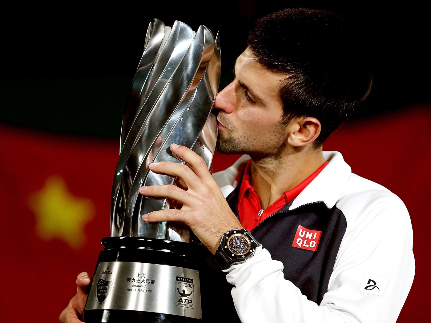 Novak Djokovic Kisses The Trophy