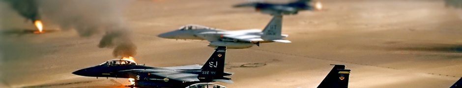 Oil Jet Fighter Desert Smoke Fields Iraq Tiltshift