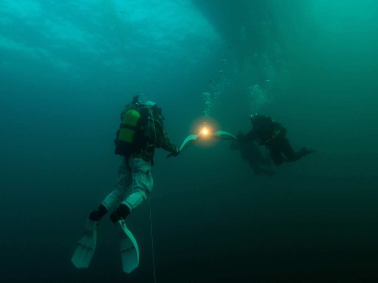 Olympic Torch Underwater Sochi 2014