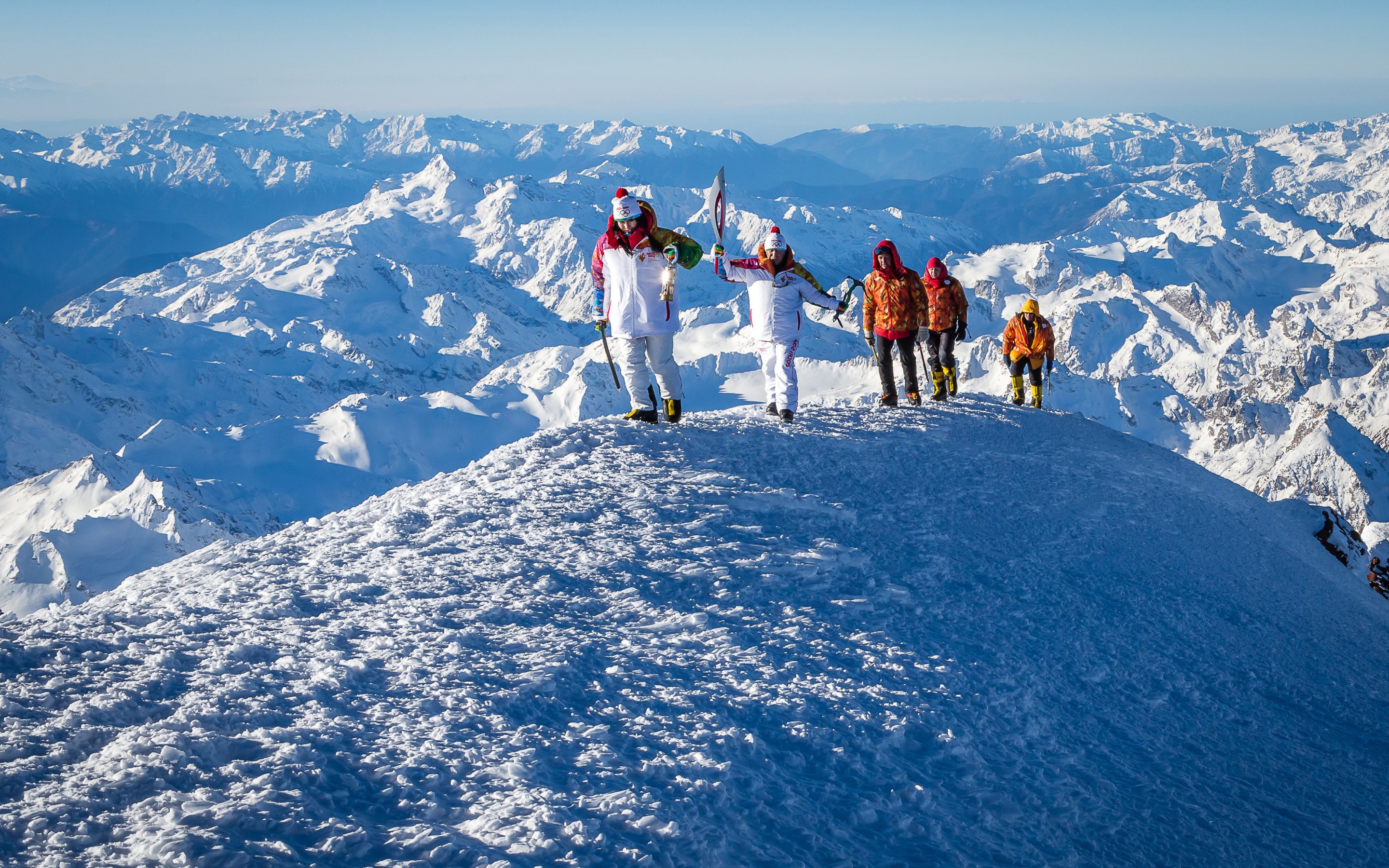 Olympics Torch On Mount Elbrus Sochi