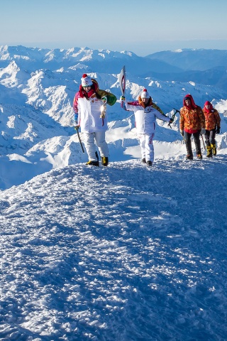 Olympics Torch On Mount Elbrus Sochi