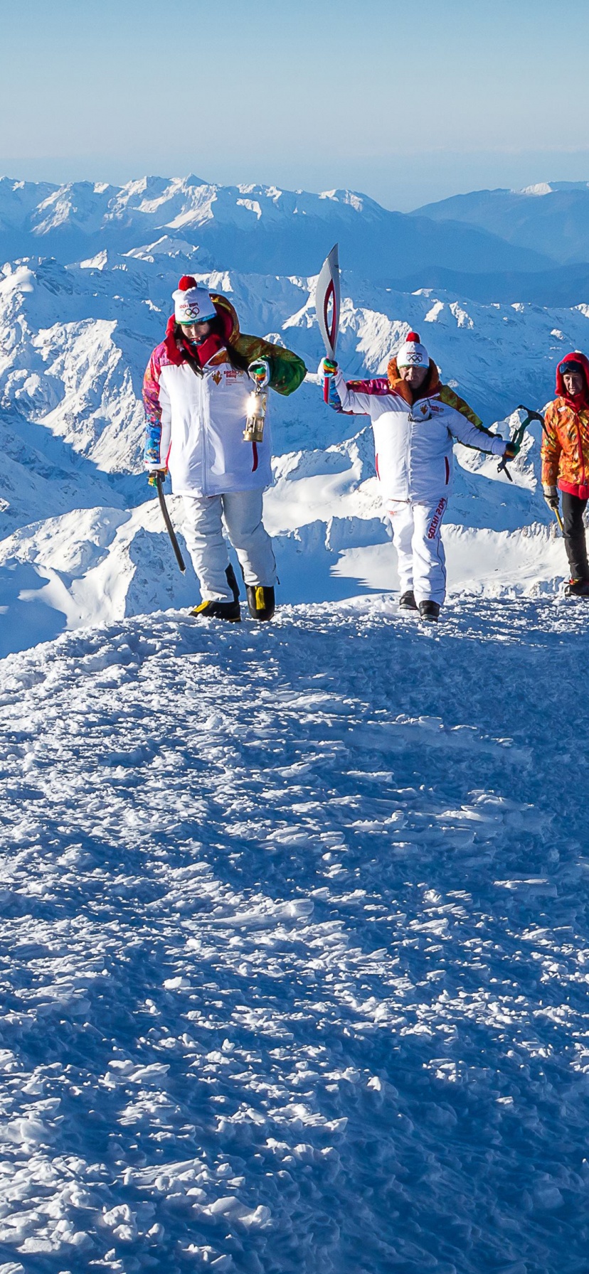 Olympics Torch On Mount Elbrus Sochi