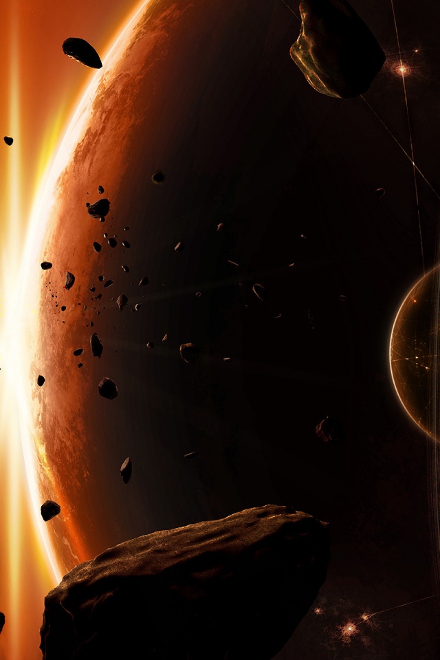 Outer Space Planets Digital Art Asteroids