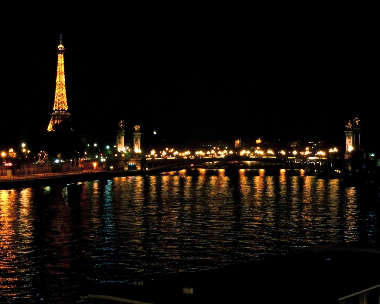 Paris France River Bridge Pont Alexandre Iii Eiffel Tower