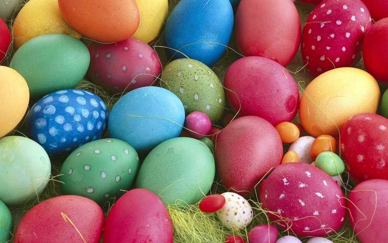 Pascha Eggs Dyed Different Close Up Feast