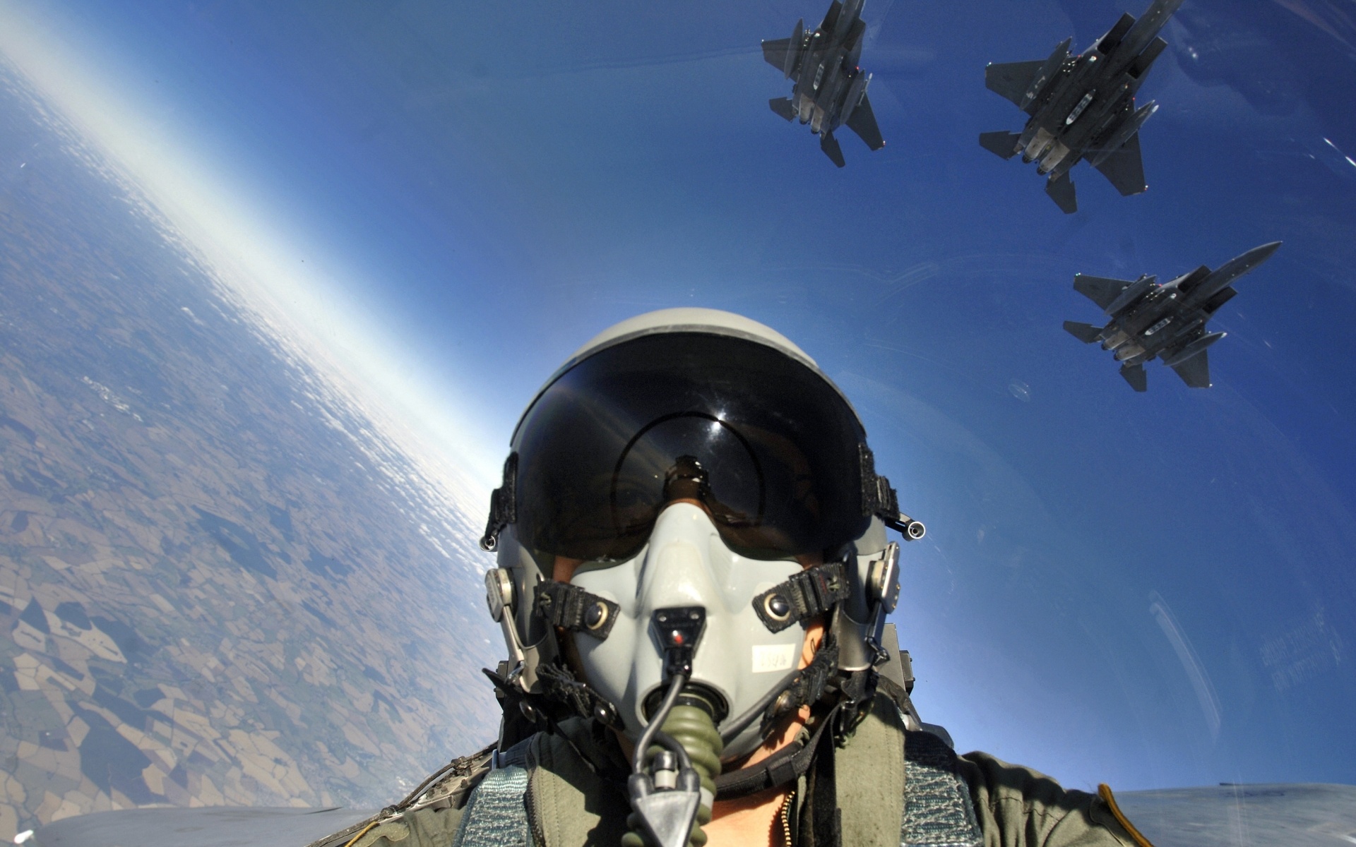 Pilot Cockpit Planes F15 Eagle