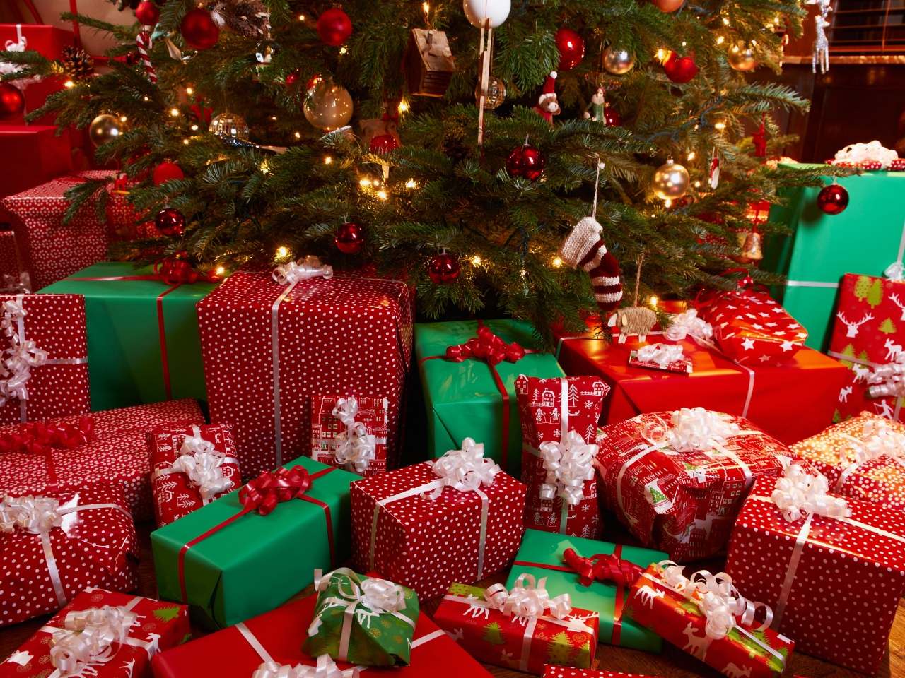 Presents Under Christmas Tree