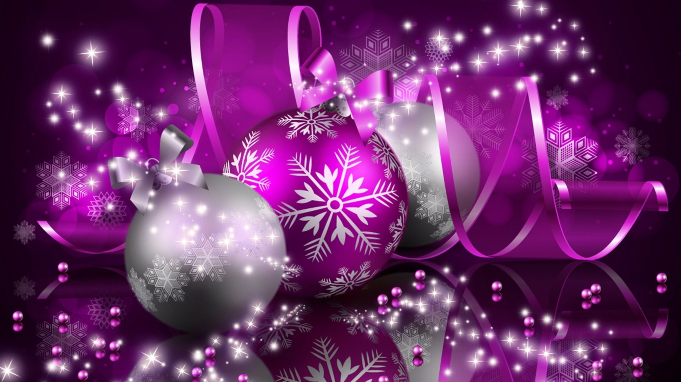 Purple Merry Christmas And New Year