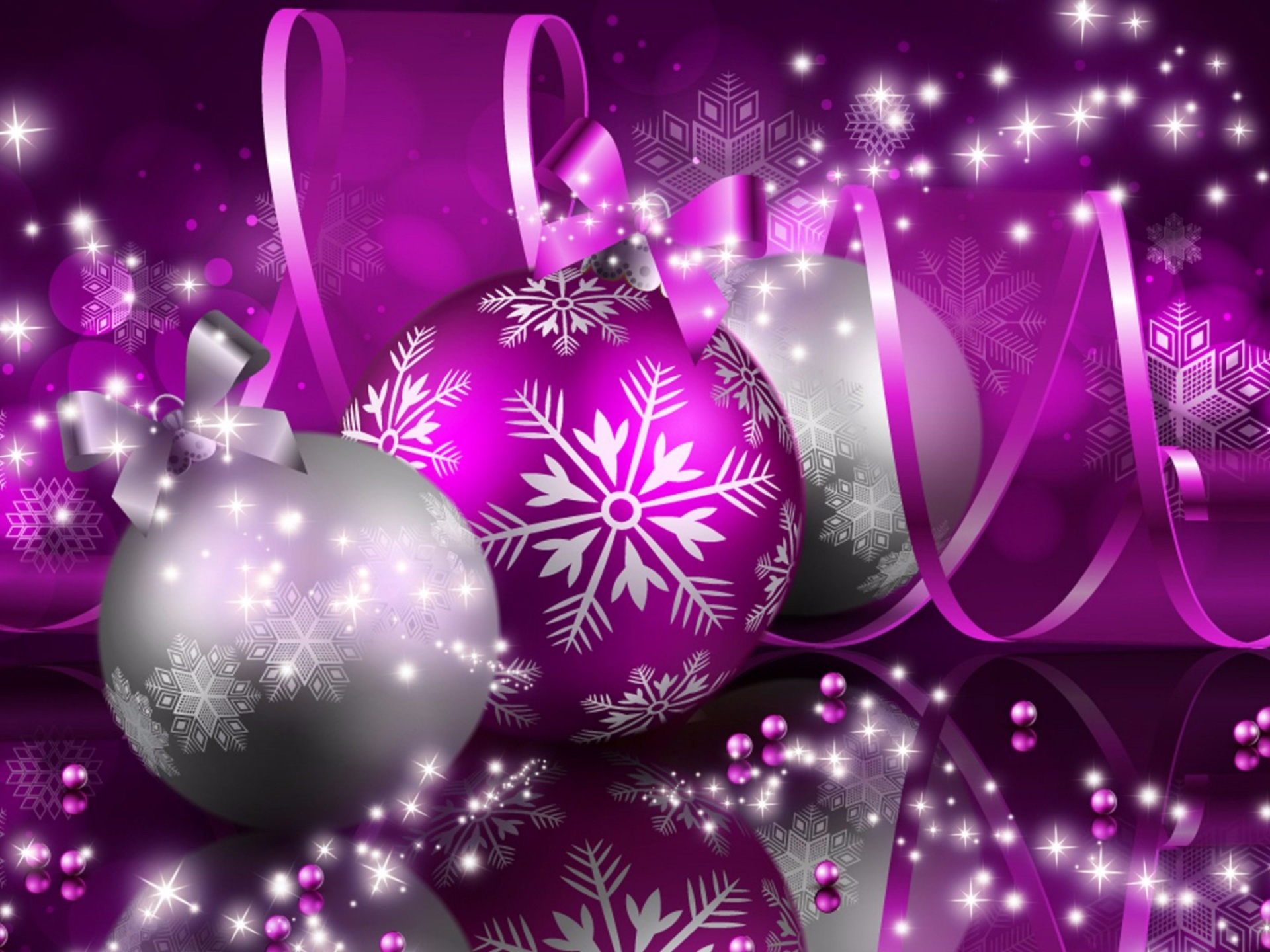 Purple Merry Christmas And New Year