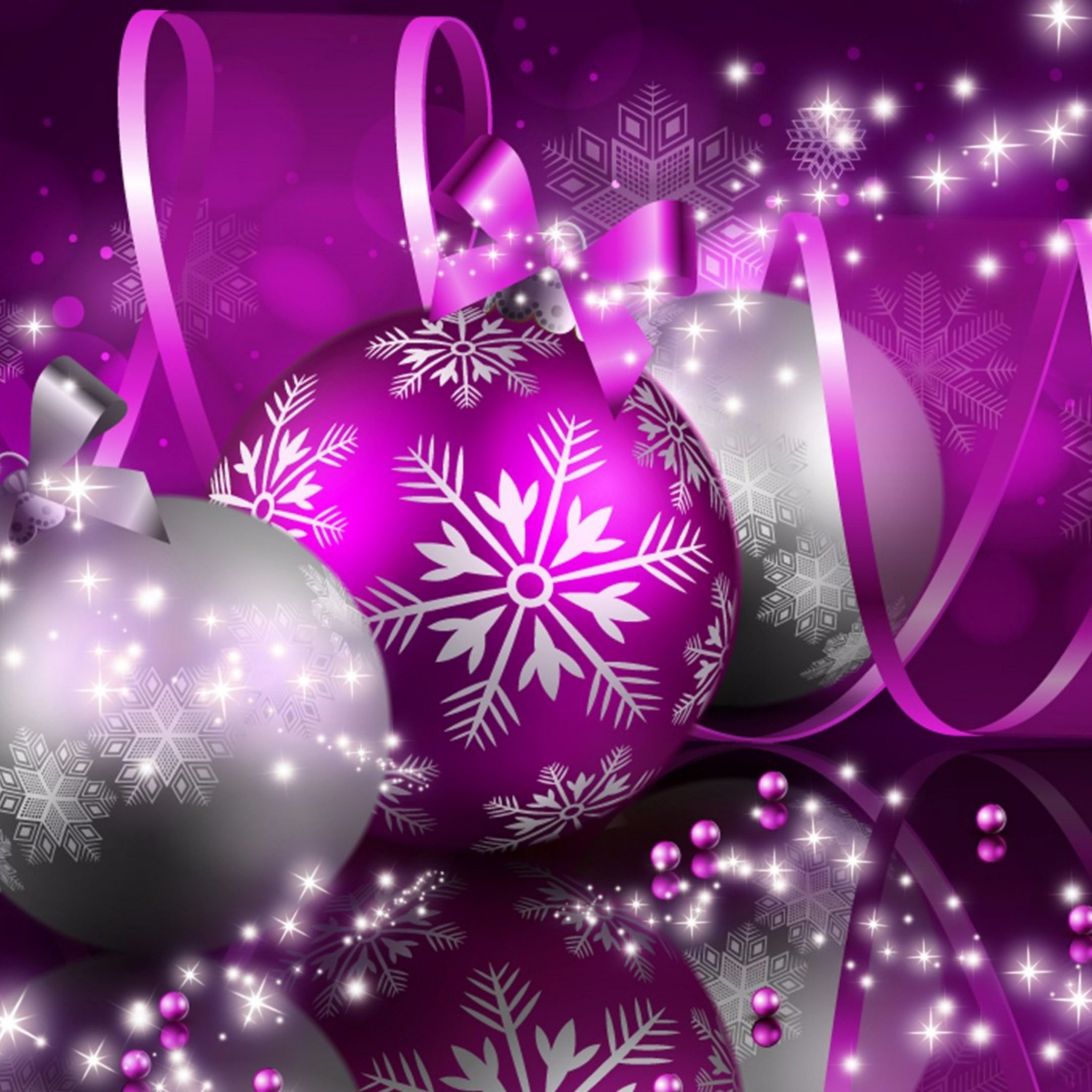 Purple Merry Christmas And New Year