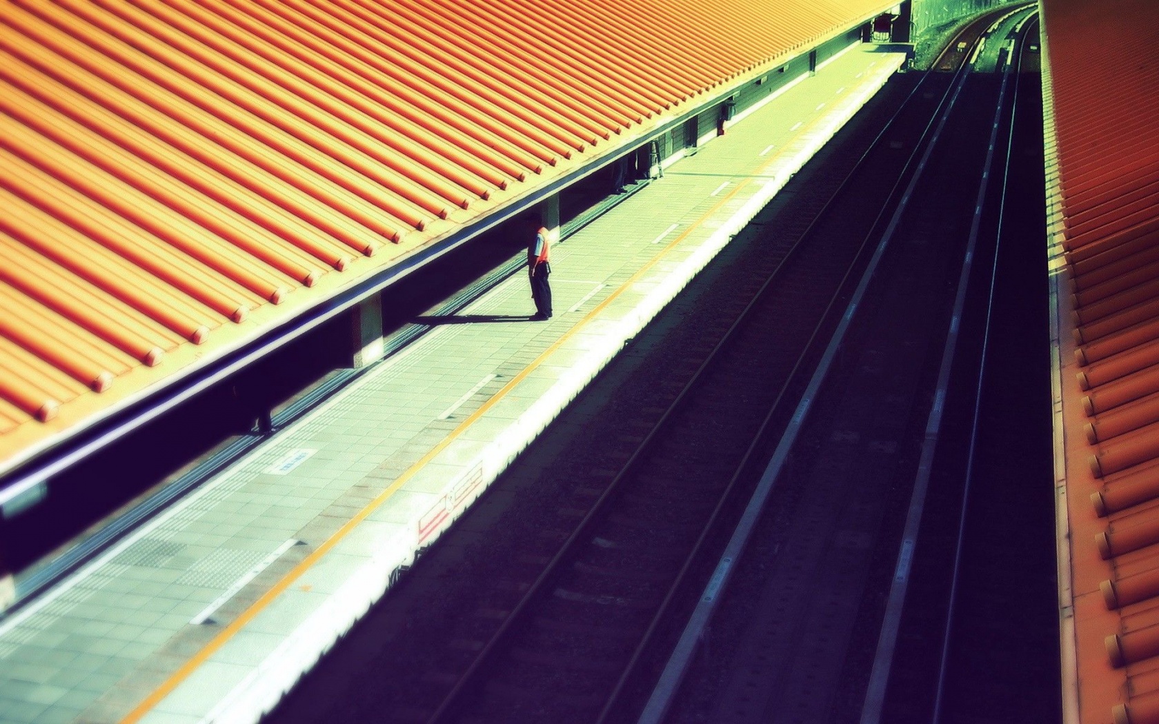 Railroad Platform Roof Man