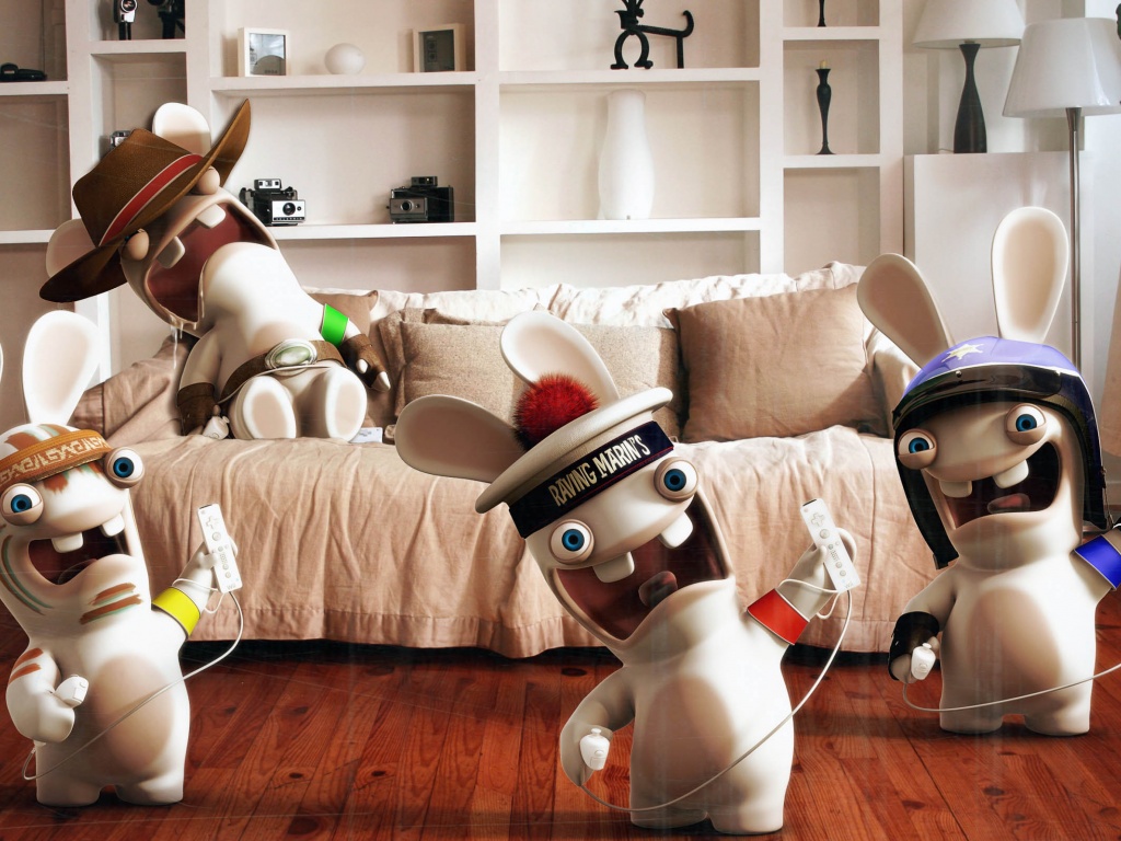 Rayman Raving Rabbids Playing Wii